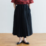 DENSELY LINEN TUCK SKIRT black