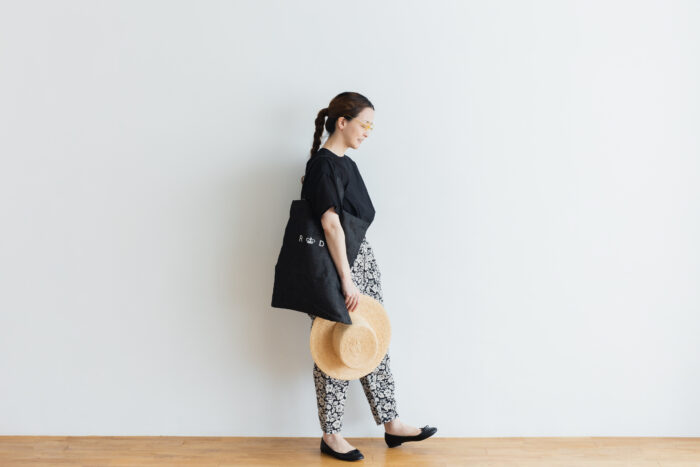 LINEN  DENIM TOTE BAG black 3