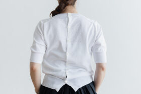 ASIC BACK BUTTON HALF SLEEVE white 3