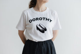 DOROTHY T-SHIRT white×black 4