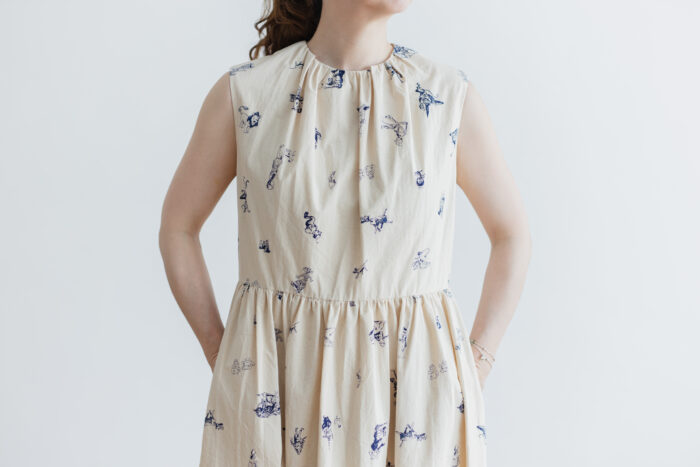 OZ PRINT NO SLEEVE TUCK DRESS 4