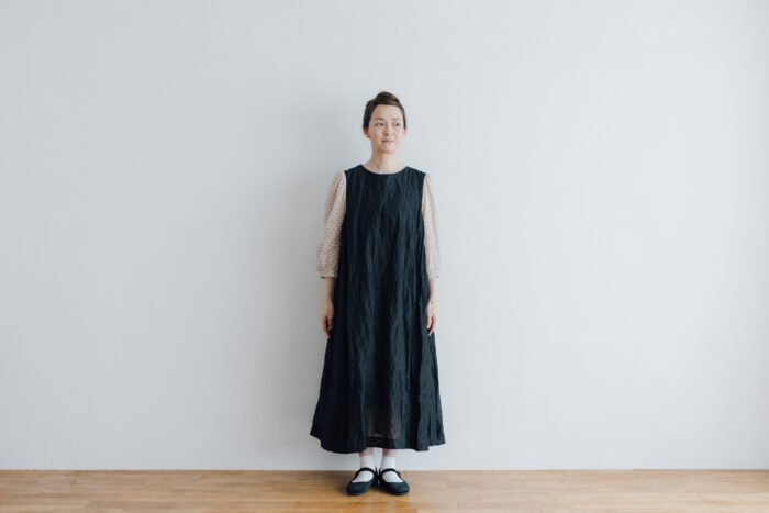 STEEL LINEN PULLOVER DRESS black 1