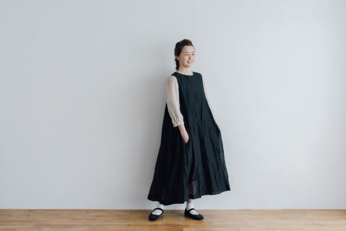 STEEL LINEN PULLOVER DRESS black 6