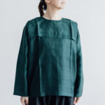 Khadi Silk Back Button Sailor Blouse green