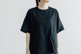 EMBROIDERY PULL OVER SHIRT black×black 1