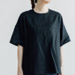 EMBROIDERY PULL OVER SHIRT black×black