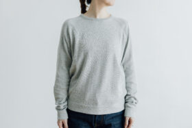 COTTON CASHMERE ELBOW PATCH PULLOVER 1