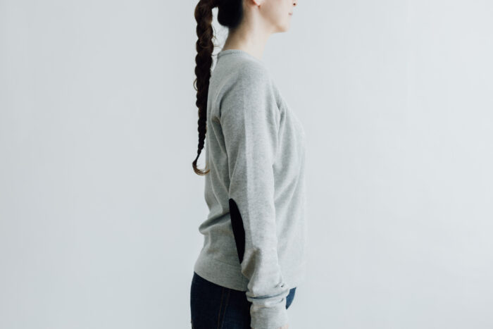 COTTON CASHMERE ELBOW PATCH PULLOVER 2