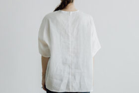 EMBROIDERY PULL OVER SHIRT white×white 3