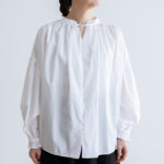 G688 ANTIQUE GATHER 2WAY BLOUSE mat white