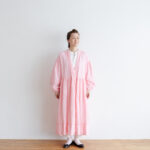 予約 R075 BONBON RACE LINEN ROBE  pink