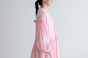 予約 R075 BONBON RACE LINEN ROBE  pink 2