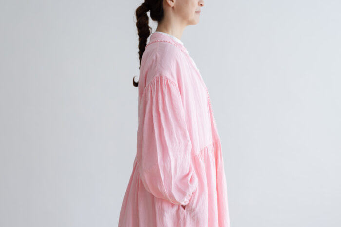 予約 R075 BONBON RACE LINEN ROBE  pink 2