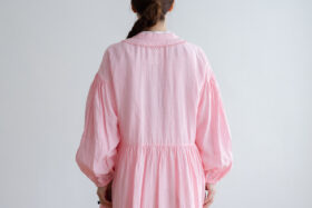 予約 R075 BONBON RACE LINEN ROBE  pink 4