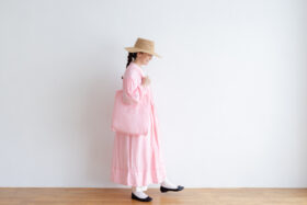 予約 R075 BONBON RACE LINEN ROBE  pink 6