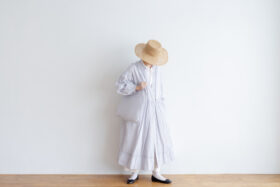 予約 R075 BONBON RACE LINEN ROBE  silver gray 4