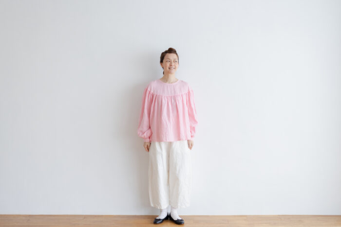 R077 GATHER SMOCK PULLOVER pink 5