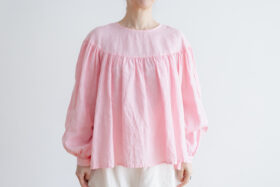 R077 GATHER SMOCK PULLOVER pink 1
