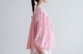 R077 GATHER SMOCK PULLOVER pink 2
