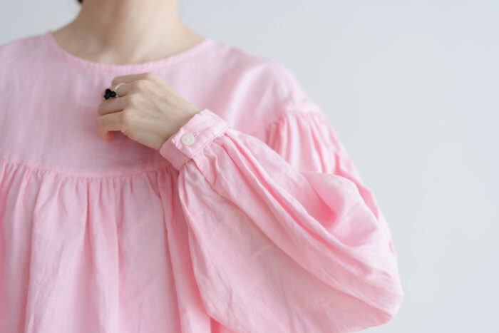 R077 GATHER SMOCK PULLOVER pink 4