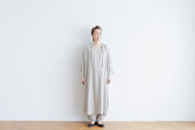 予約 R081 2WAY RIBON ONE PIECE gray 1