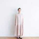 予約 R083 LOW PLEATS SLEEVELESS 2WAY ONE PIECE grayish pink