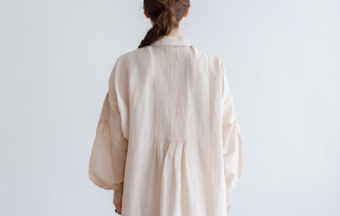 Embroidery Pintuck Dress L.gray 3