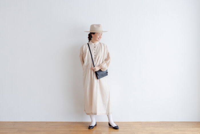 Embroidery Pintuck Dress L.gray 5