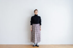 L.W.B/L GATHER SKIRT black 1