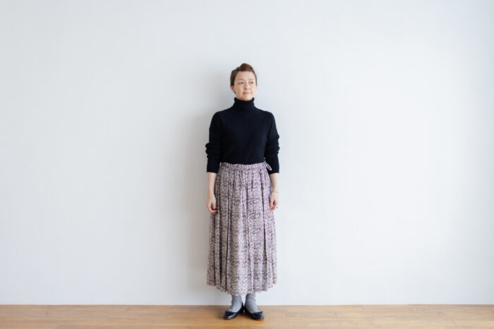 L.W.B/L GATHER SKIRT black 1