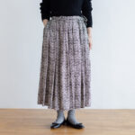 L.W.B/L GATHER SKIRT black