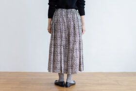 L.W.B/L GATHER SKIRT black 4