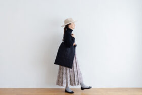 L.W.B/L GATHER SKIRT black 5