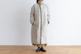 LINEN QUILTING LONG COAT 2