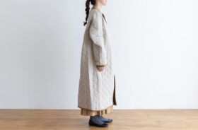 LINEN QUILTING LONG COAT 3