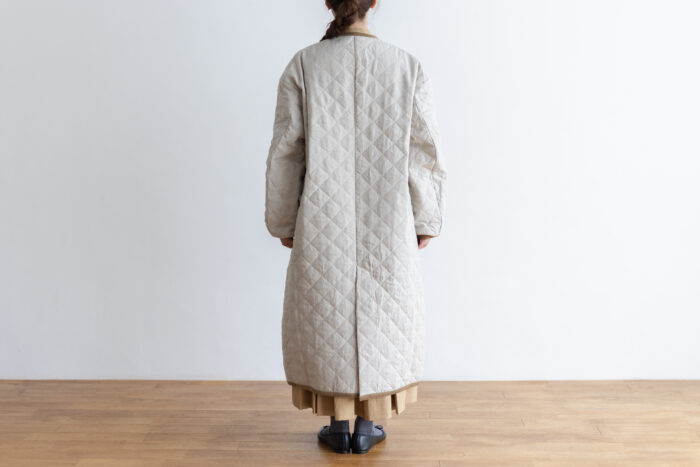 LINEN QUILTING LONG COAT 4