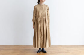 COTTON TWILL FRONT OPEN DRESS 1