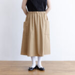 COTTON TWILL ROUND POKET SKIRT beige