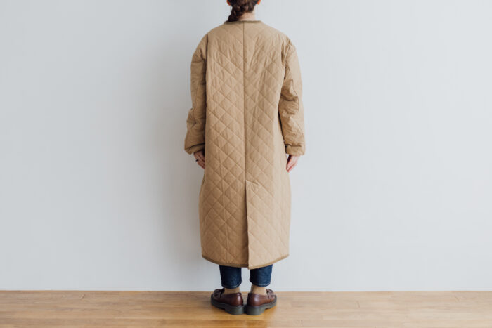 QUILTING LONG COAT beige 3