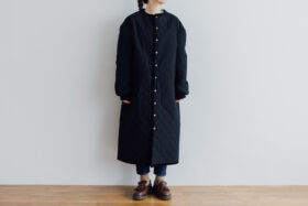 QUILTING LONG COAT black 1