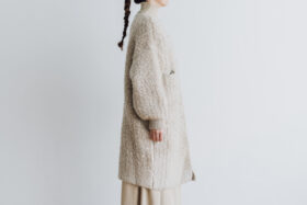 KNIT BOA COAT beige 2