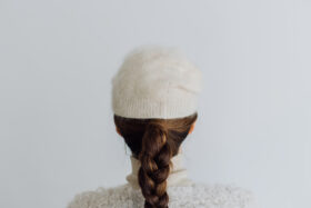 CASHMERE FUR BERET ivory 3