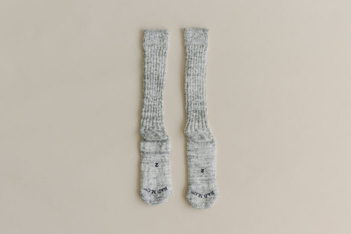 ガラ紡 SOCKS heather gray 2