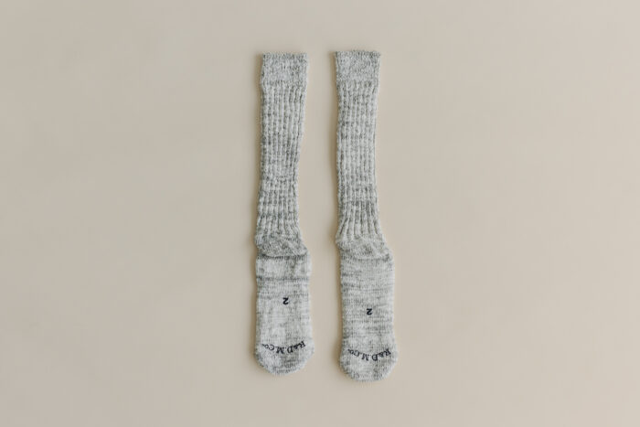 ガラ紡 SOCKS heather gray 2