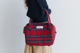 WOOL TARTAN CHECK BOSTON BAG 2