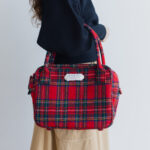 WOOL TARTAN CHECK BOSTON BAG