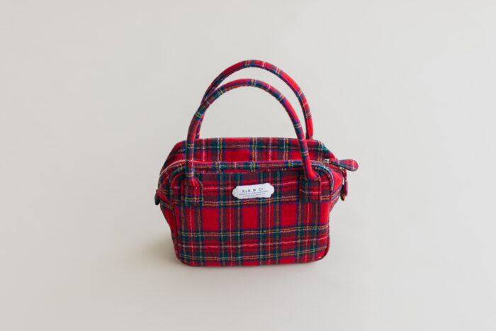 WOOL TARTAN CHECK BOSTON BAG 3