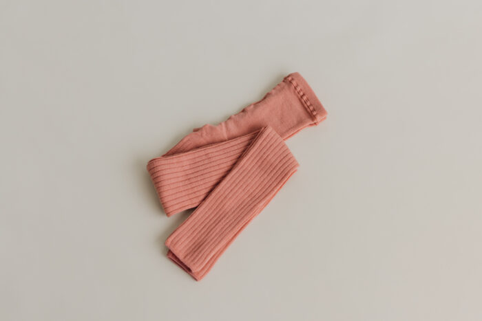 WOOL-rib leggings  coral 1