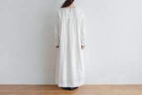 予約 G747  GATHER CUFFS ATELIER ONE PIECE pure white 3