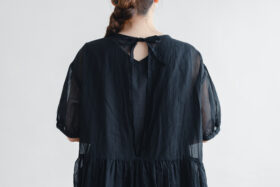 予約 R084  ORGANDY PINTUCK ONE PIECE black 4